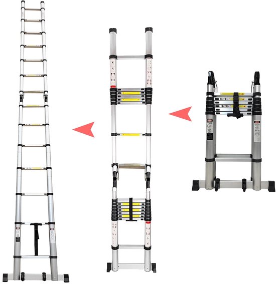 Trap Loop Ladder Telescopische Aluminium Ladder – Uitschuifbare Ladder – A-Frame Trap ...