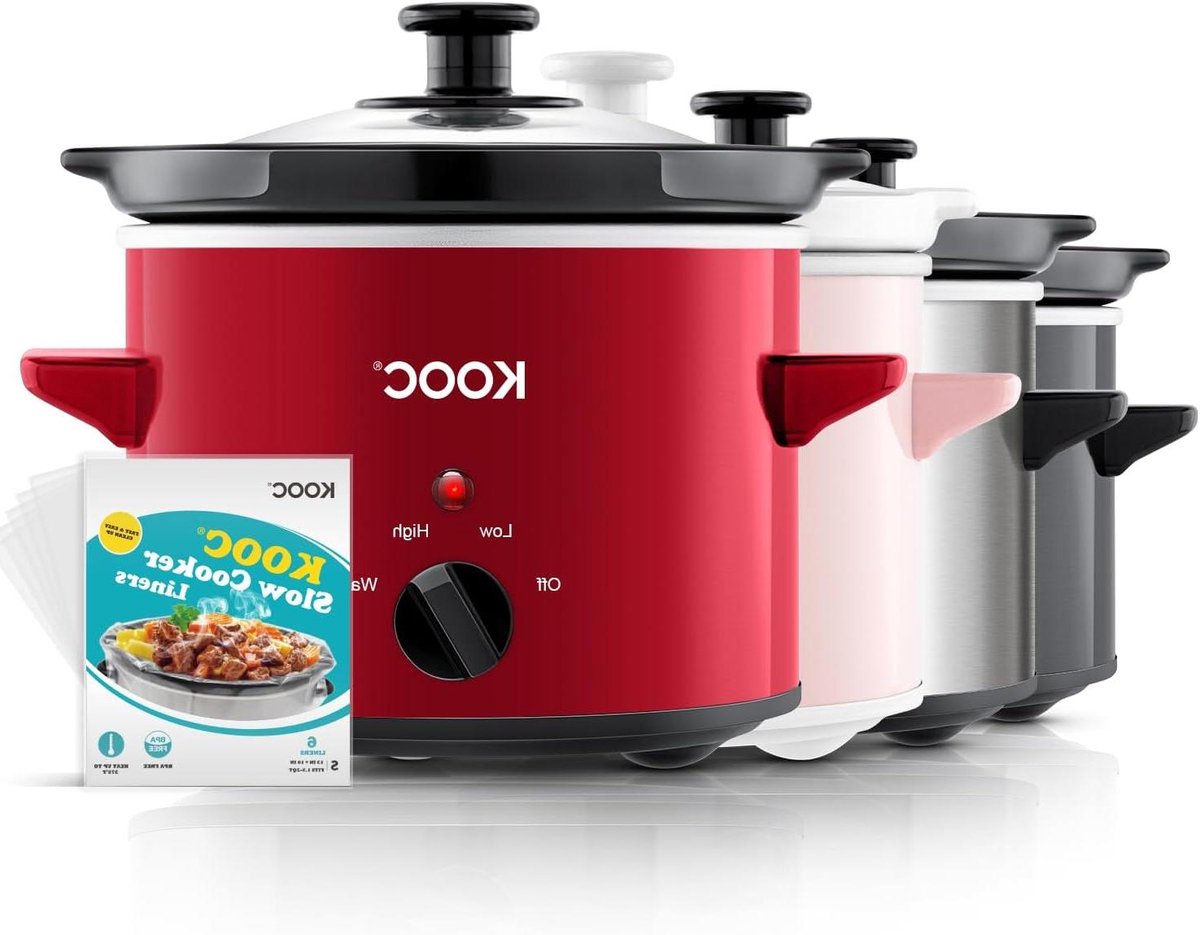Kleine Slowcooker - Stoofpan - Langzaam Koken - Inclusief Reinigingsvoeringen - 1.9 Liter - Rood