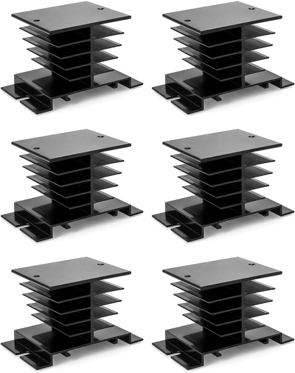 Aluminium Koellichaam - Koeler voor Relais - Warmte Afvoeren - Solide Constructie - 80x50x50 mm - Zwart