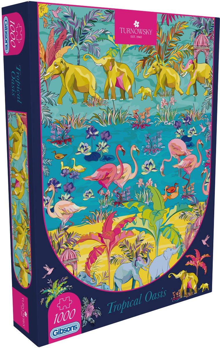 Gibsons - tropische oasis ("hot: tropical oasis") - house of turnowsky - 1000 stukjes - 49×68cm - legpuzzel voor volwassenen