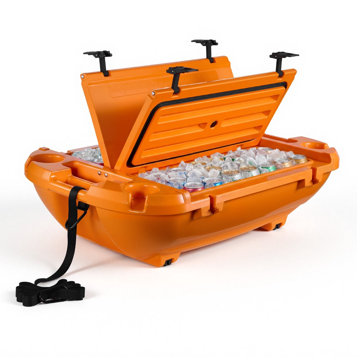 VEVOR Amfibische Drijvende Koelbox, 37,9 Liter Drijvende Drankkoeler Met Droog Compartiment en Trekkoord voor Water en Land, Kantelbare Koelcontainer Gemaakt Van Lldpe voor Zwembad, Rivier, Meer, Strand, Zee, Feestjes, Oranje