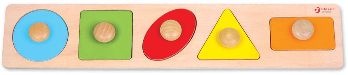 CLASSIC WORLD puzzel voor kinderen leren vormen kleurenfiguren 7 st.