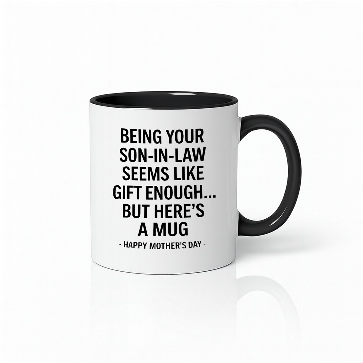 Moederdag Cadeau Mok - Grappige Tekst Schoonzoon - Zwart/Wit Koffiemok - 330ml