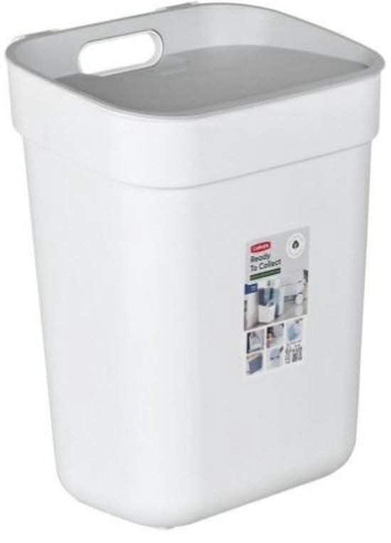 Curver Ready To Collect Prullenbak - Afvalbak - Recycling - 10 liter - Wit