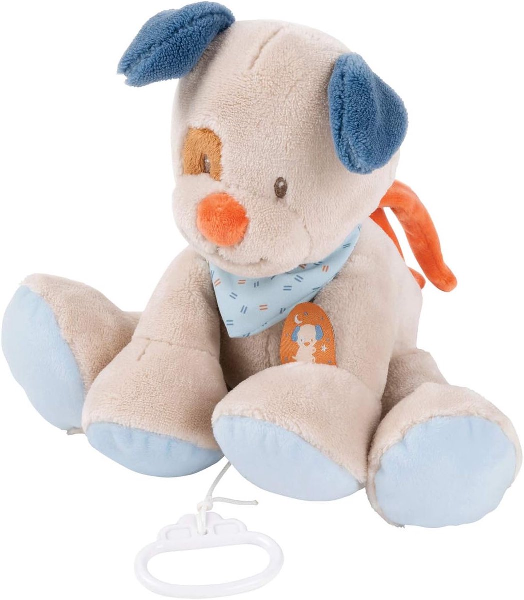 Muziektrekker Hond - Knuffel Pop - Baby Entertainment - Zachte Aaibare Stof - 21 x 20 x 10 cm - Multicolor
