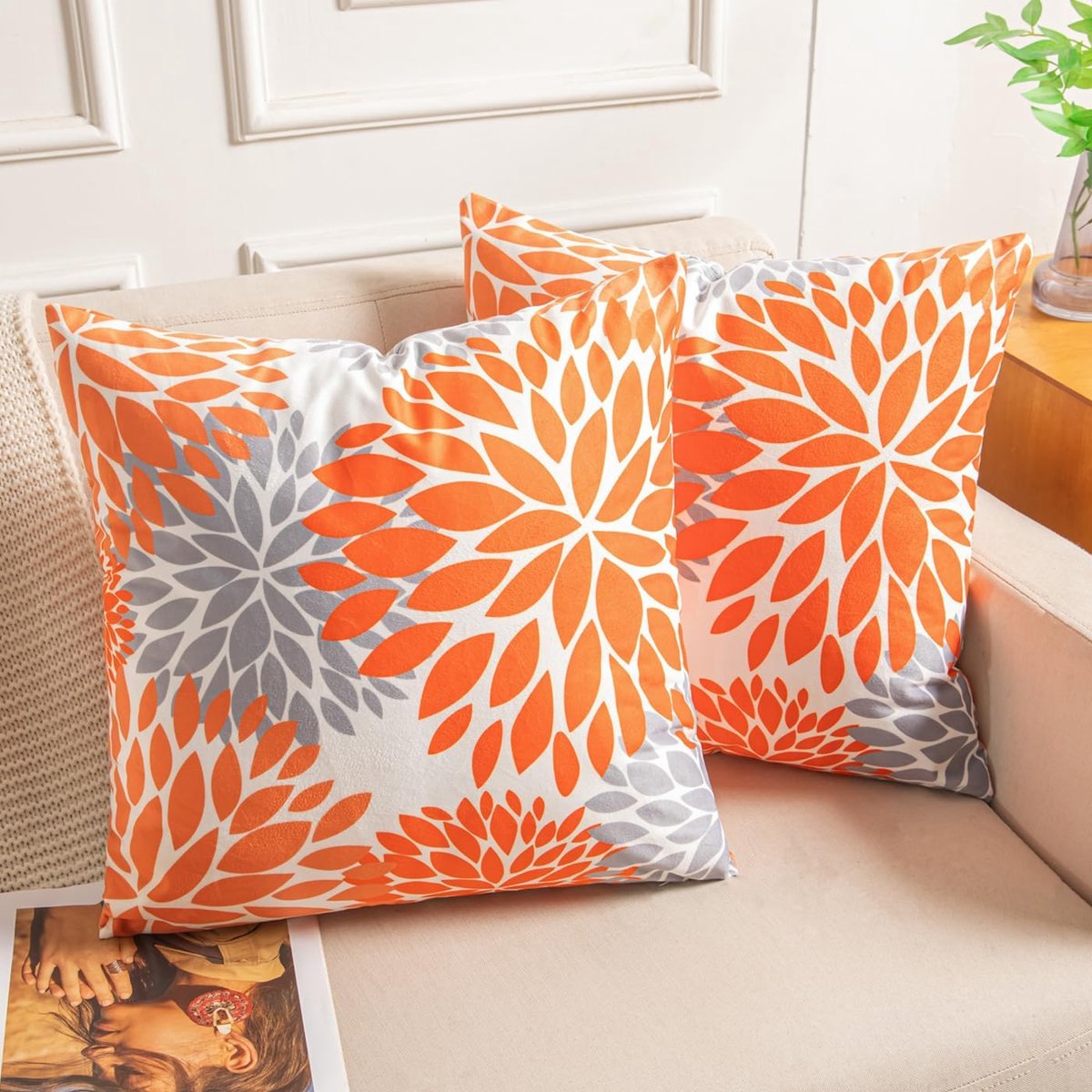 Fluwelen Kussenslopen Set - Decoratieve Kussens - Bank & Stoel - Dubbelzijdig Bedrukt - 45