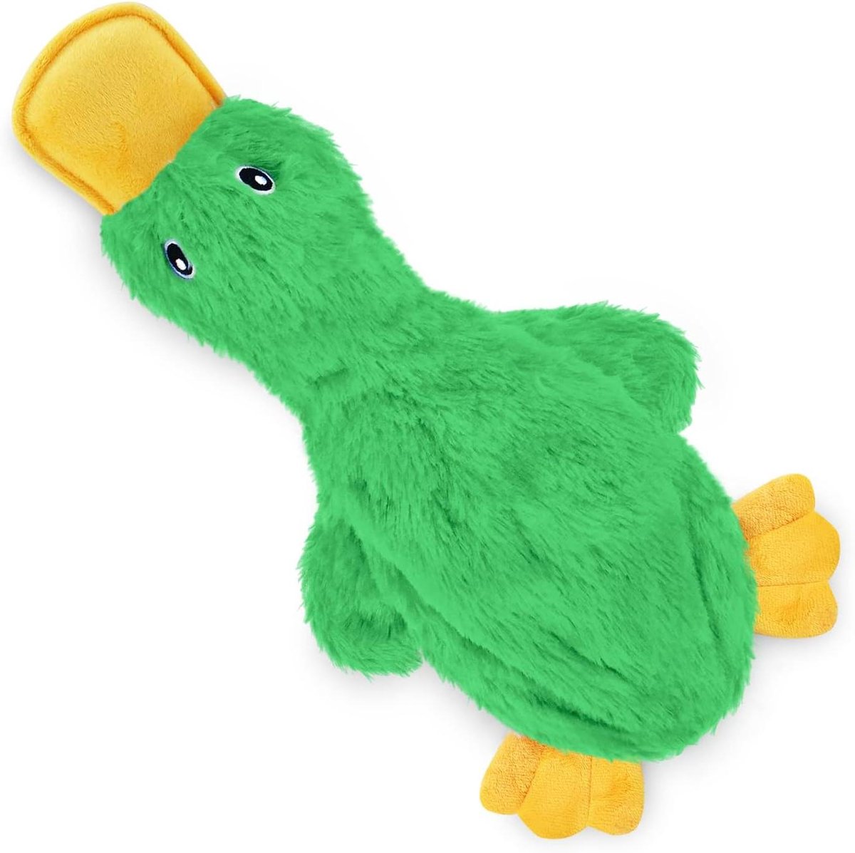 Hondenspeelgoed Eend - Kauwspeelgoed Honden - Interactief Spelen - Geen Vulling - 38 cm Lang - Lichtgroen
