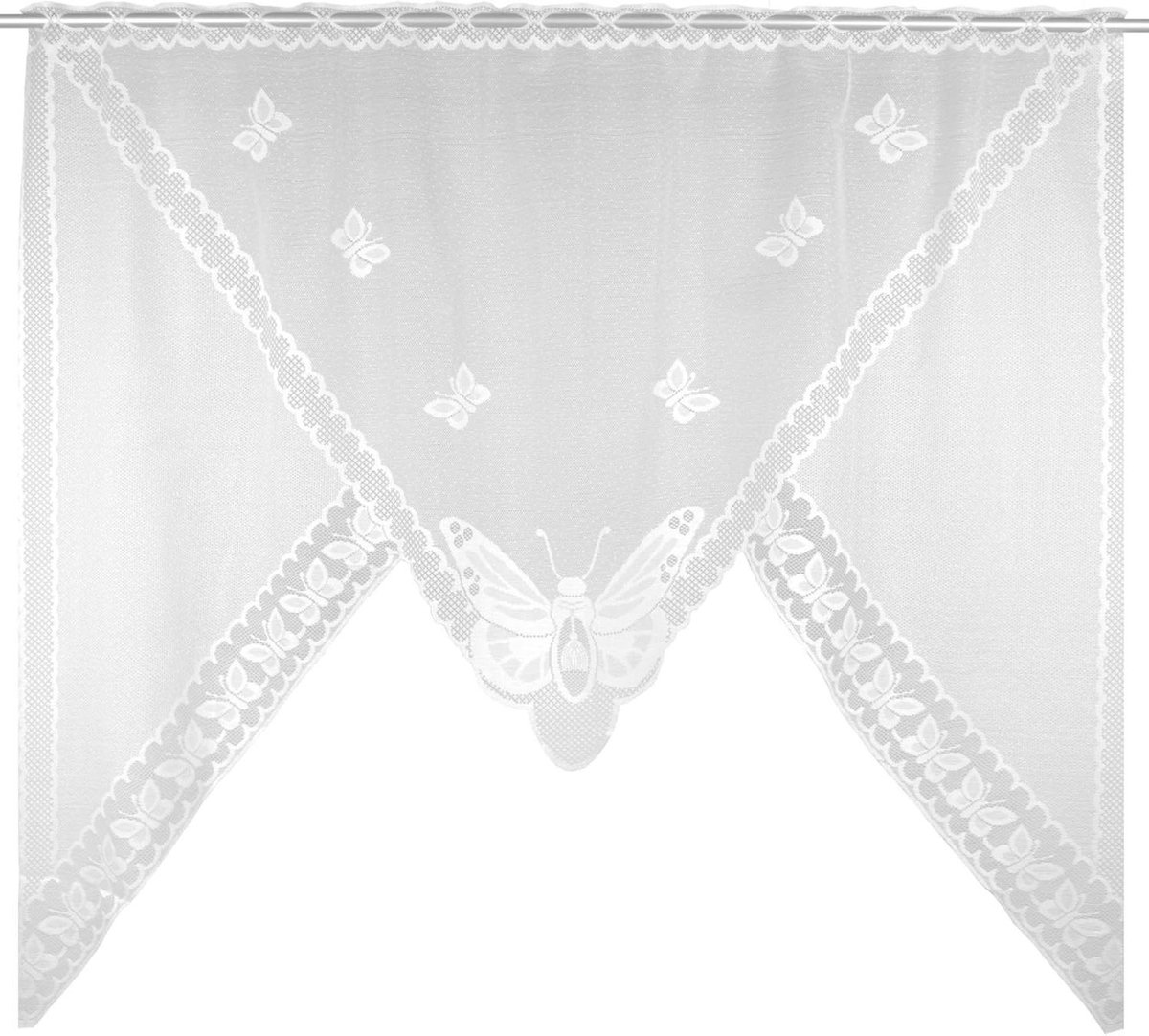 Arsvita M-boog gordijn wit in de afmetingen: 150 x 120 cm (B x L) - Design: vlinder