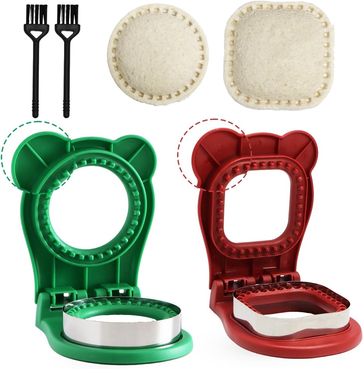 Sandwich Snijders - Brood Snijders - Kinder Lunch - Korstloos Maken - 2 Stuks - Rood