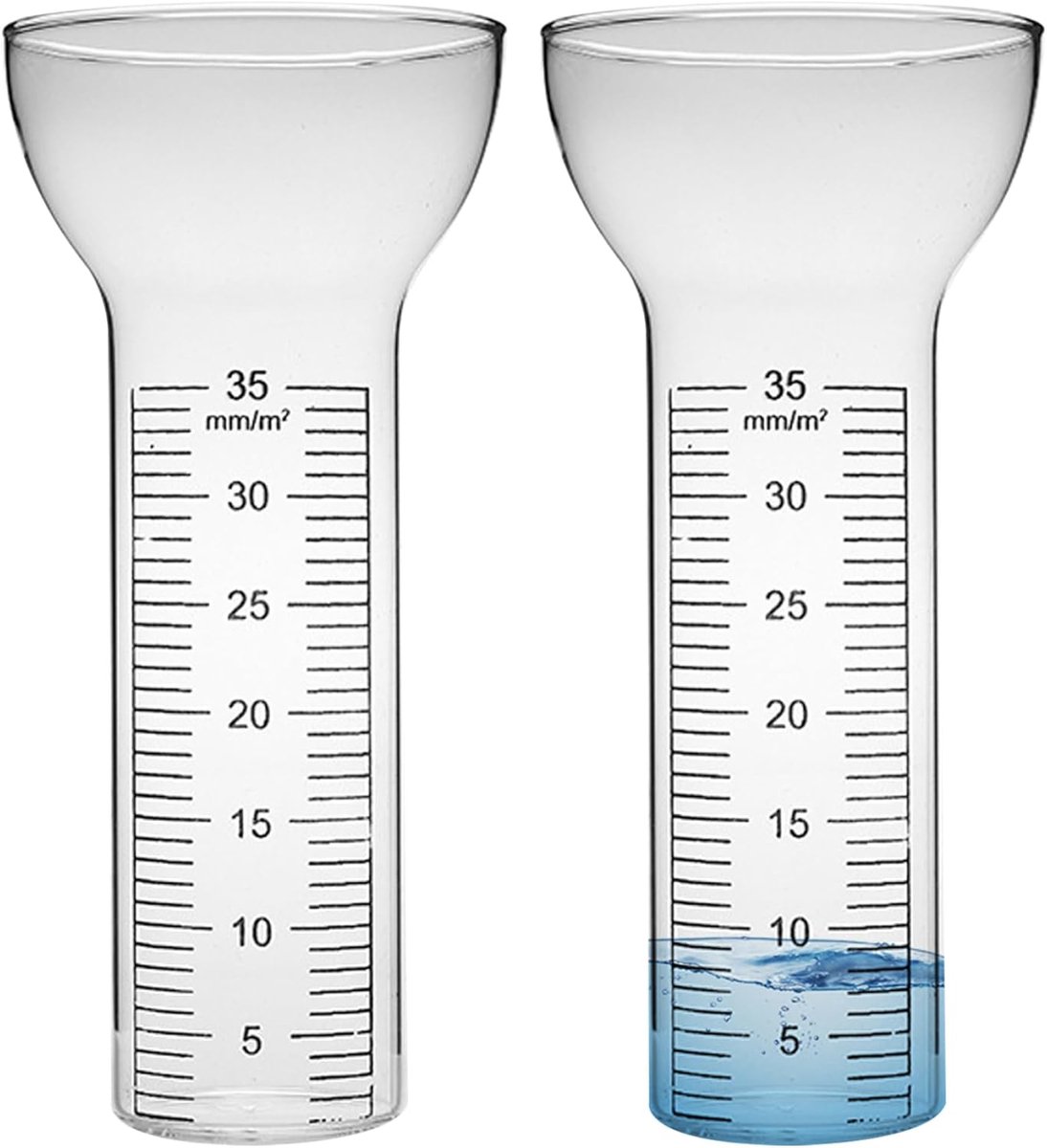 Regenmeter Buis - Vervangende Meter - Tuin Meten - Vorstbestendig Glas - 35 mm Trechter - Duidelijke Markeringen