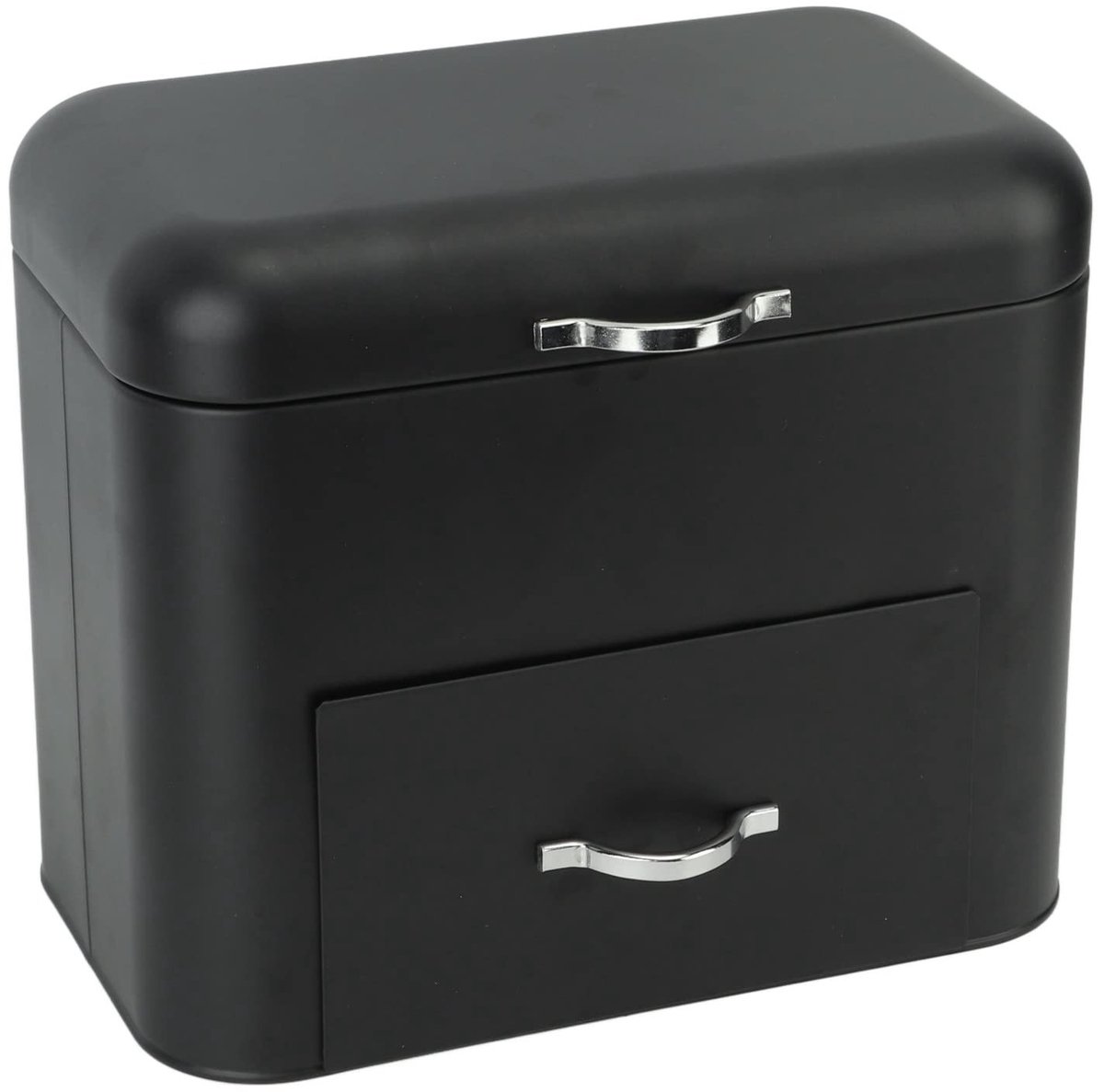 Dailygoody - Lunchbox Robuust - IJzeren Lunchdoos - 2 Compartimenten - Zwart Kleur - Duurzaam en Sterk - Perfect voor Werk en School - Ideaal voor Lun