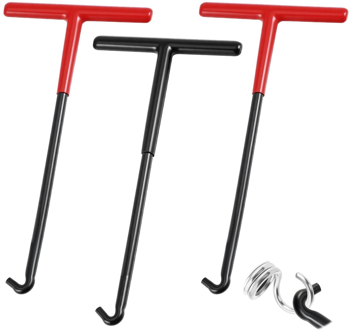 Dailygoody - Set van 3 Veerhaken voor Auto en Motor - Stalen Breekgereedschap met T-handvat