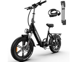 Maxtron Literider 2.0 Opvouwbare Elektrische Fiets–648Wh Accu–20×4.0 Inch Fatbike Banden–Actieradius tot 90 km–Voor- en Achter Hydraulische Schijfremmen–MOZO Aluminium Verende Voorvork met Lock-out– Elektrische Stadsfiets –Max. Belasting 180 kg–Zwart