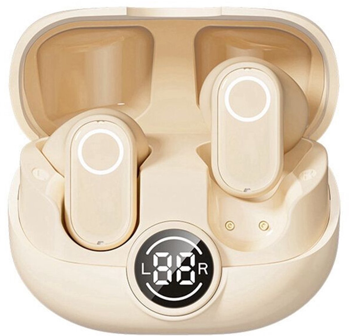 M89 Smart Translation Earphones, oordopjes Geschikt voor AI-vertaling, ondersteunen 144 talen, draadloos in-ear vertaalapparaat, Beige...