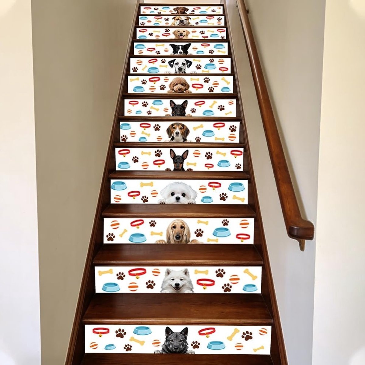 Schattige hondenbal wandtegels stickers voor keuken en tuin, waterdicht en decoratief, 15 stuks voor een levendige woonomgeving