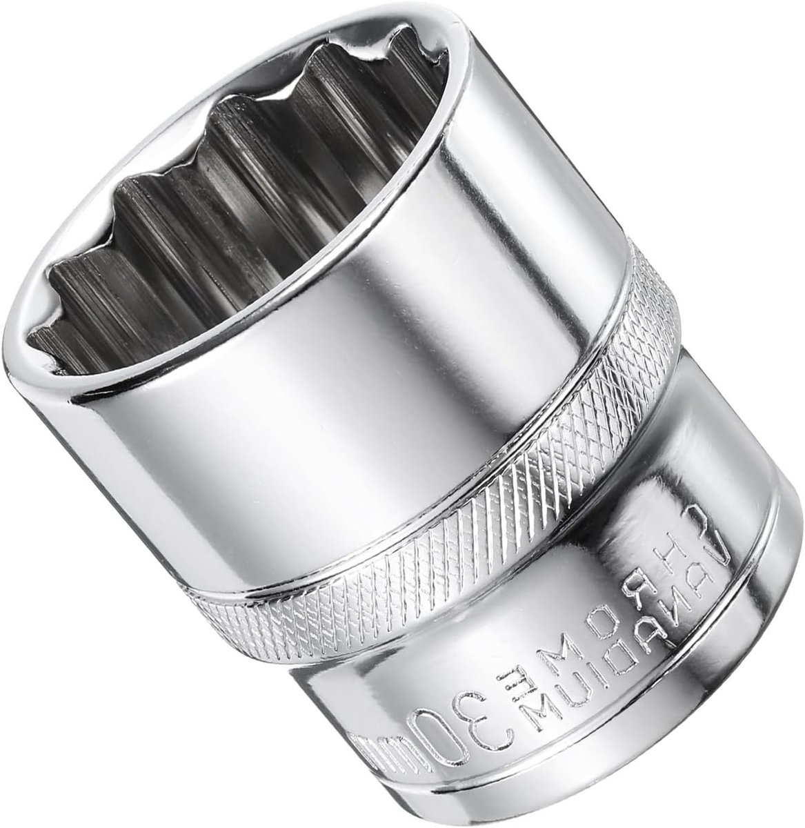 Dailygoods- Diepe Socket 30 mm - 1/2 Inch Aandrijving - 12-Punt - Chroom-Vanadiumstaal - Verchroomd - Heavy Duty - Steeksleutel