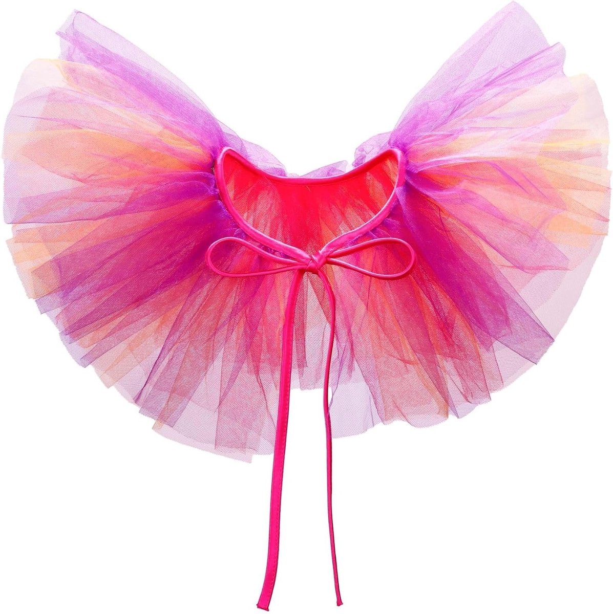 Verwijderbare Tulle Kraag met Rimpels voor Vintage Kostuums en Cosplay - Elizabethaanse en Renaissance Stijl voor Halloween en Carnaval in Paars en Geel