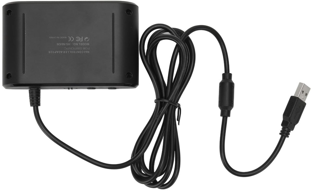 Dailygoody - Controller Naar USB-adapter - Ondersteunt 2 N64-controllers - Eenvoudige Installatie - Turbofunctie - Gaming - PC