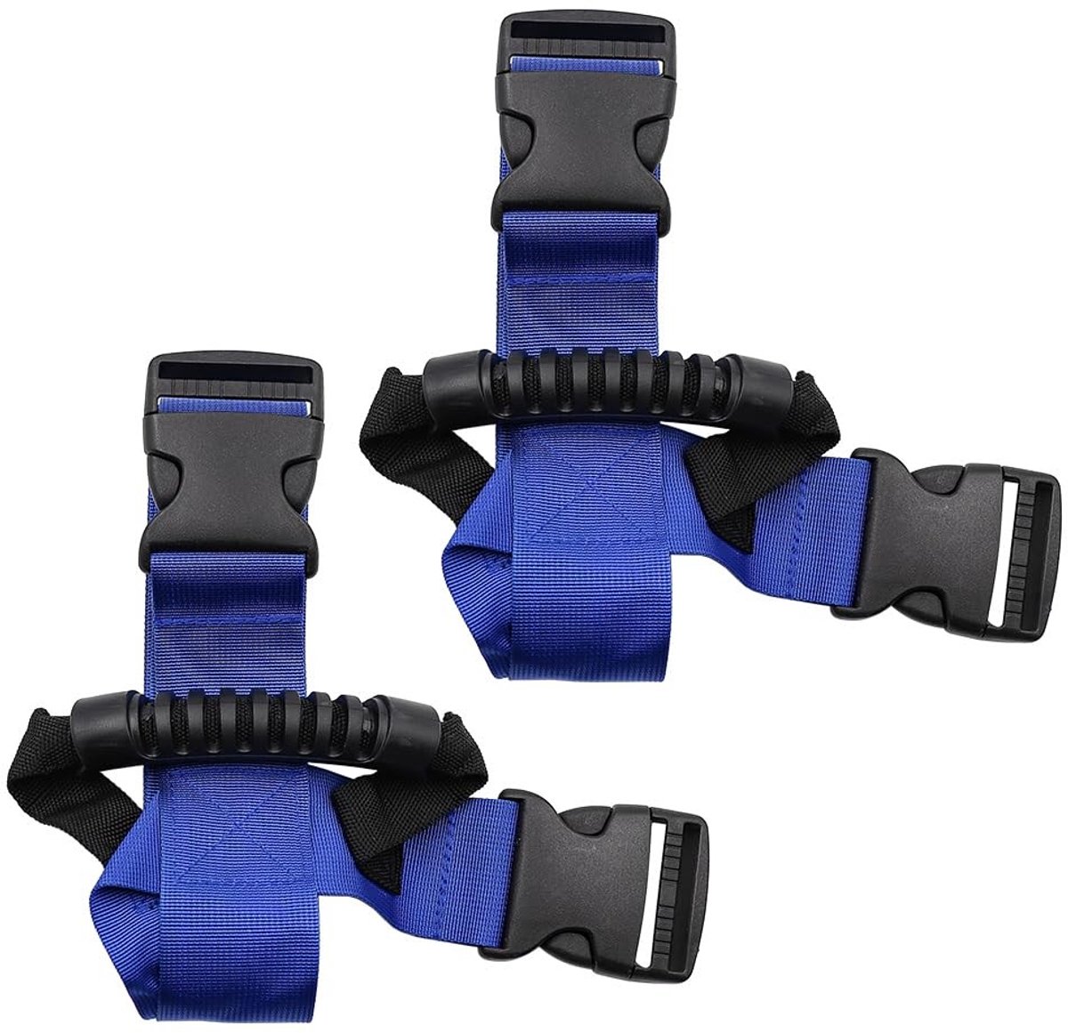 Dailygoody - Draagriem - Verstelbare nylon riem - Comfortabel handvat - Zwart - Hijsdozen en bagage - Geschikt voor alle voertuigen - 2-pack