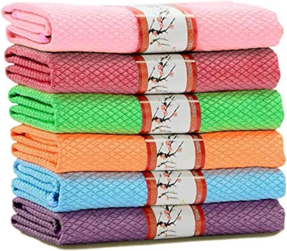 Set van 6 Keukenhanddoeken van Microvezel, Katoenen Theedoeken voor Huishouden, Keuken en Auto (30 x 40 cm) - Ideaal voor Schoonmaken en Drogen