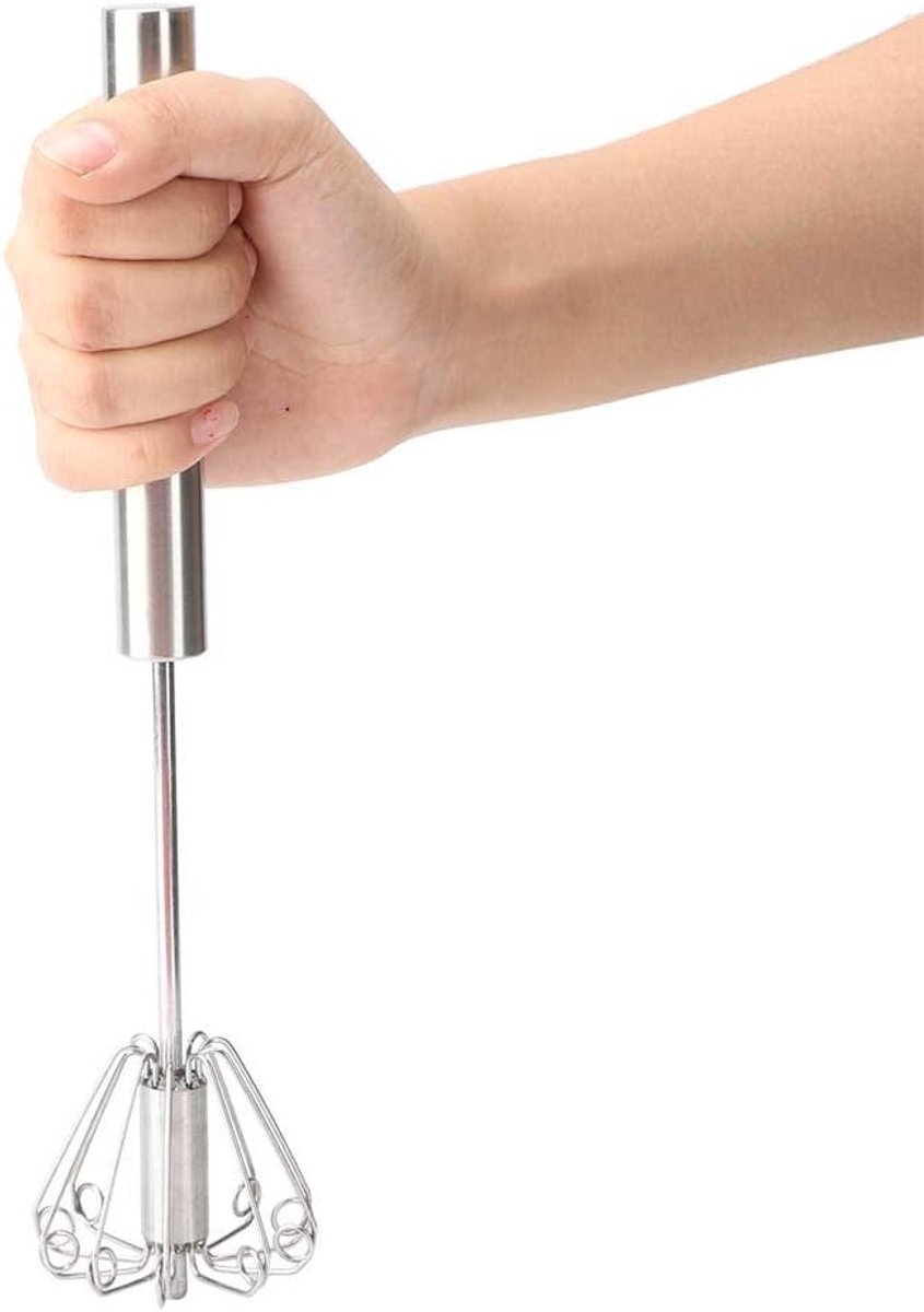 Handmatige Roterende RVS Eimixer voor Keuken - Multifunctionele Blender voor Eieren, Sauzen en Smoothies