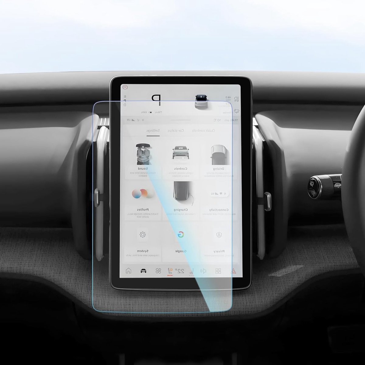 12.3 Inch Compatibele Tempered Glass Screen Protector voor Volvo EX30 2024 en 2025, Krasbestendig en Schokabsorberend