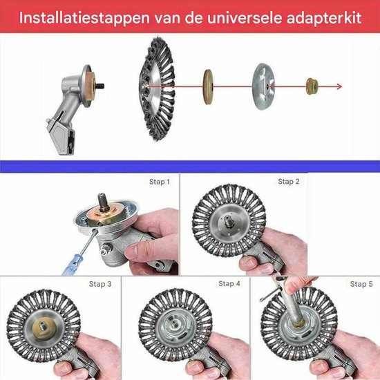 TOVBMUP Draadborstelkop voor roterende borstels - Universeel vervangend onkruidmes - Mes - geschikt voor grastrimmers, tuinmaaiers, mos en roest - 6 inch van Tovbmup — afbeelding 3