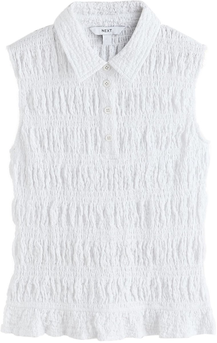 Next - Dames - Mouwloze polotop met plooien - Wit