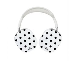 xoxo Wildhearts hoesje geschikt voor AirPods Max (2) - Polka Dots (Wit) - Ook als telefoonhoesje verkrijgbaar - schokbestendige case - koptelefoonhoesje - Beschermhoes met stippenpatroon - Wit met zwart stippen