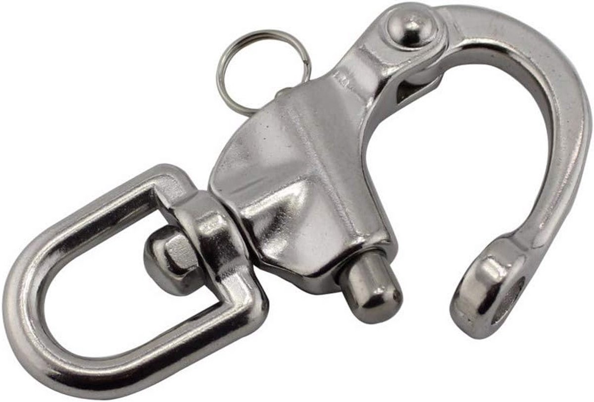 Swivel Eye Snap Shackle voor Boottouw, Zeilboot Bevestiging en Marine Toepassingen in RVS 316
