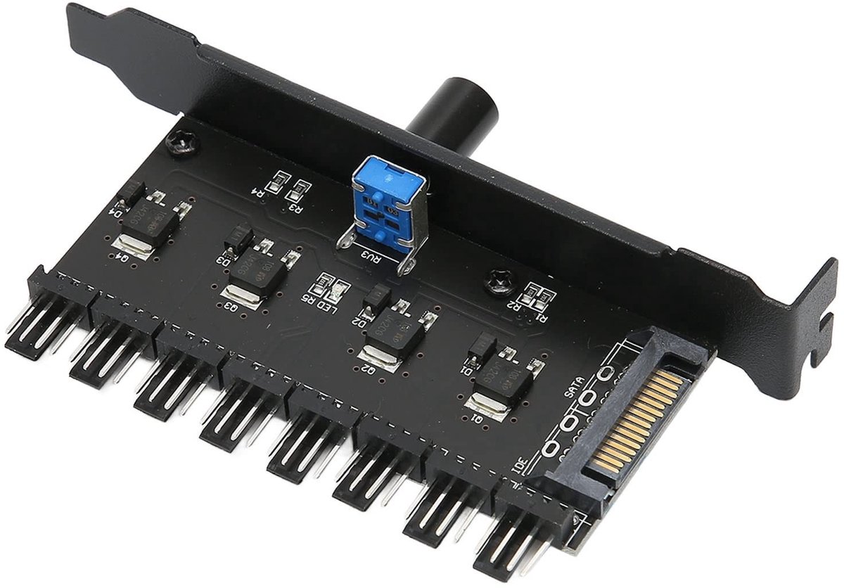 Dailygoody - 8 Kanalen PC Fan Controller - Koeling - Handmatige snelheidsregeling - Compact formaat - Geschikt voor CPU en chassi...