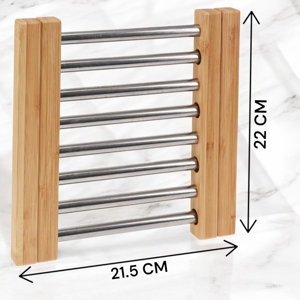 Dailygoody - Onderzetter - Bamboe - Uittrekbaar - 21,5 x 22 cm - Keuken - Tuintafel - Hittebestendig