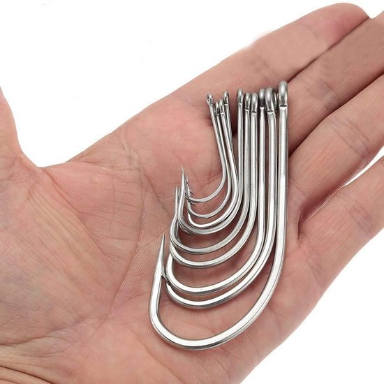 Dailygoody - Roestvrij Staal Vishaken - Zoutwater Haken - Super Sharp - Maat 2 -12 - Gesmeed Lange Schacht - Extra Sterke Metalen Vishaken - 500 stuks — afbeelding 2