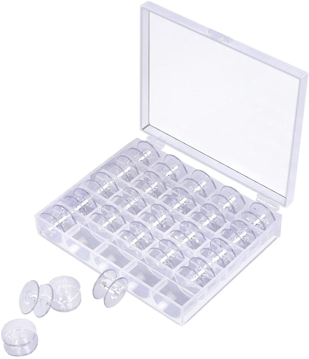 Dailygoody - Transparante Plastic Spoelen en Opbergdoos voor Naaiaccessoires - 1Pcs