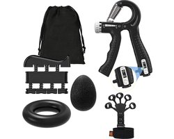 Handtrainer - Verstelbare Handtraine - Vingertrainer - Hands Workout - Stressbal, Knijphalter, Stretcher & Grip bal - handknijper fitness - Digitale Teller - Hand, Onderarm, Pols & Vingers Trainer