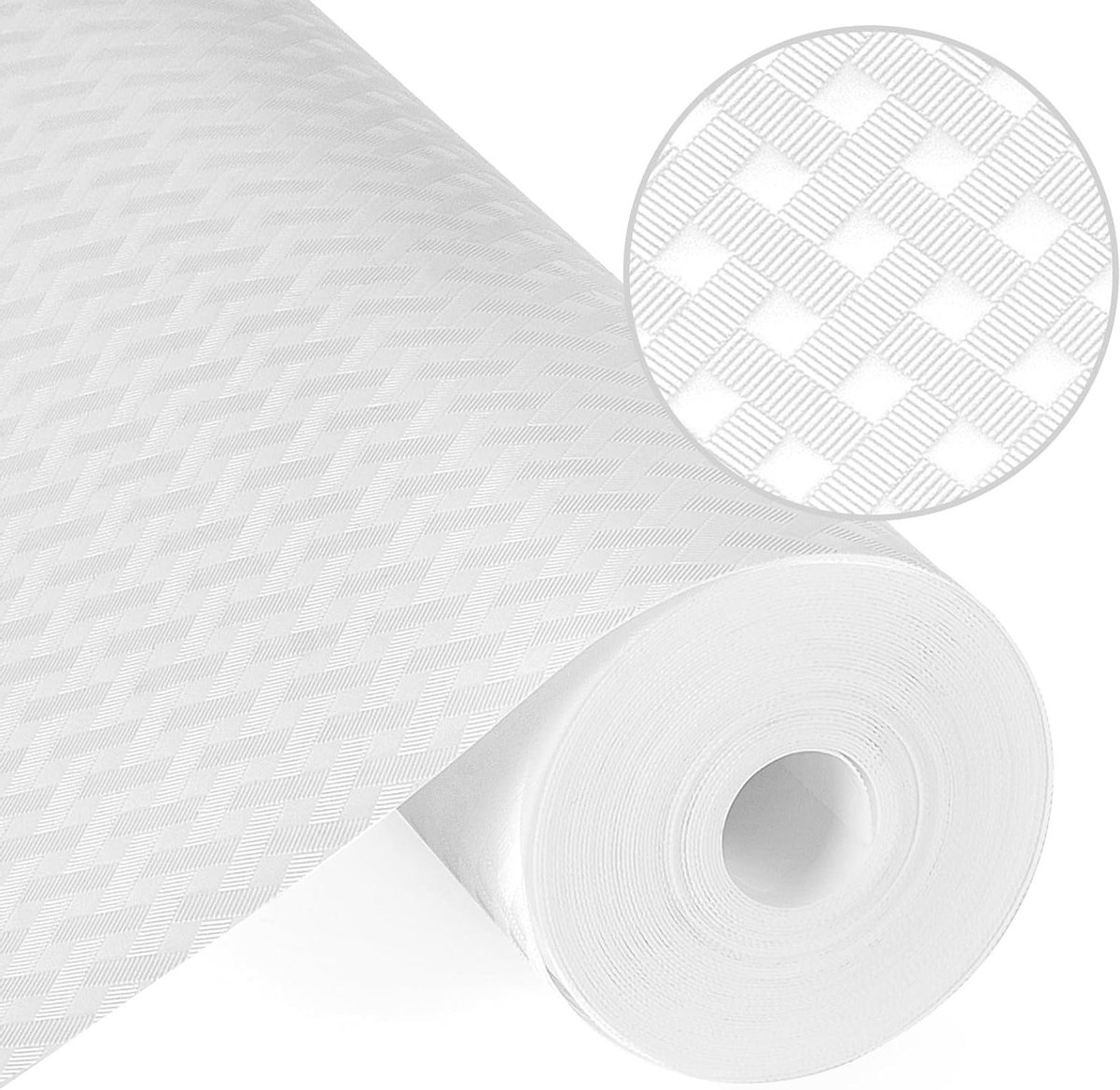Non-adhesieve ladesmat van EVA-materiaal voor keuken, koelkast en planken - Wit (30cm x 500cm)