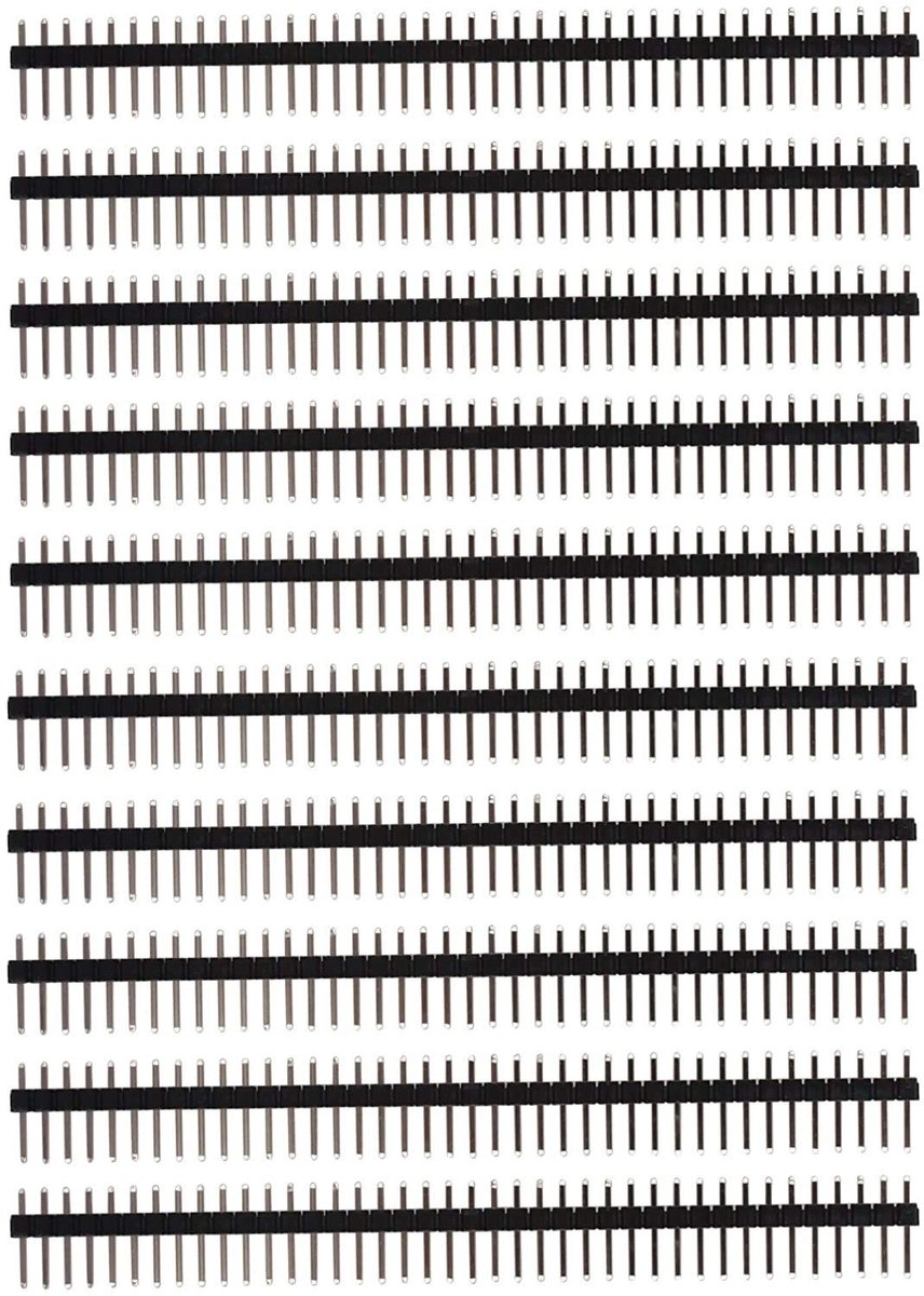 Dailygoody - Header Connector - 40-Pin - Enkelrijige Male Pin Header Strip - 2.54mm - Verbindingselementen - Geschikt voor elektronica - Diversen