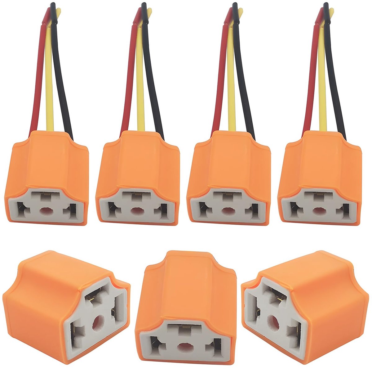 Dailygoody - Koplampfitting H4 - Stekkerlamp - 4 stuks - Oranje - Verlenging - Geschikt voor auto - Gloeilamp