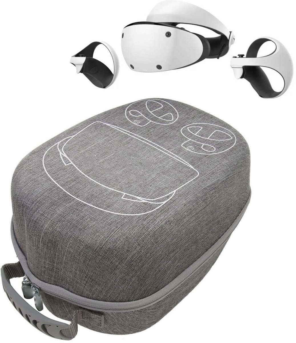 Dailygoody - VR-headset-reistas - PS VR2-hardcase - Grote Capaciteit - Grijs - Meerdere Bescherming - Gemakkelijk Mee Te Nemen - Geschikt voor PS VR2 ..