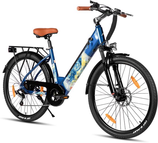 HILAND Elektrische Stadsfiets - 26 inch - E-bike - 250W Motor - 36V 7.8Ah Accu - 8 Versnellingen - Schijfremmen - Uniseks van Hiland — afbeelding 5