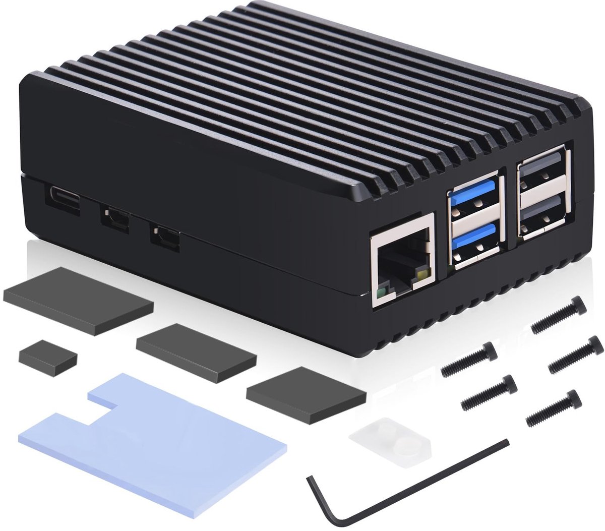 Dailygoody - Raspberry Pi 5 Behuizing - Passieve Koeling - Aluminium Metalen Behuizing - Geschikt Voor 4GB/8GB Modellen - Geavanceerde Koeling - Ideaa...