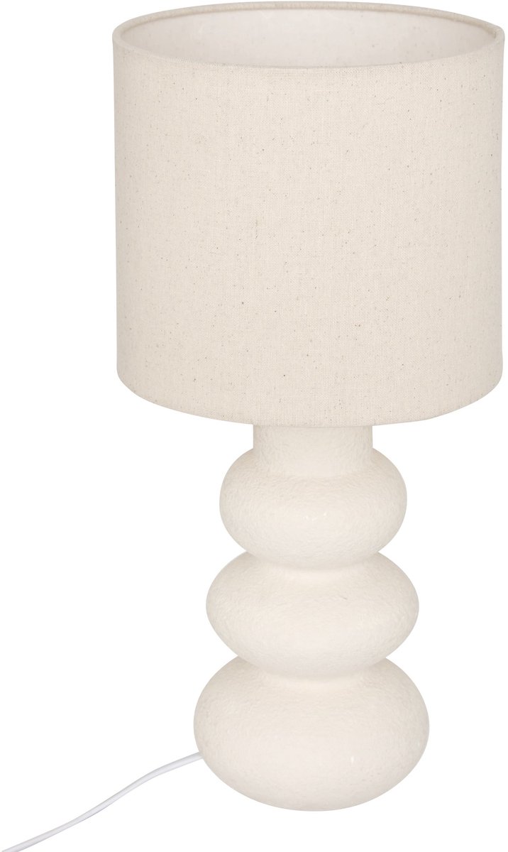 Atmosphera Alitha Keramieken Tafellamp - Ø20xH42cm - Beige