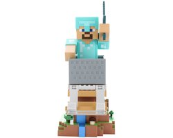 Minecraft - Diamond Steve - figurine standaard voor telefoon | controller | oplaadcase (Cable Guys R.E.S.T.)