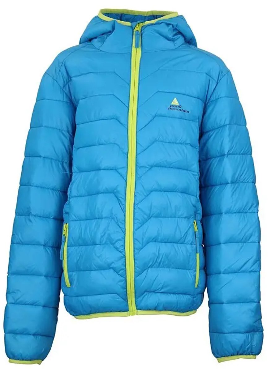 Kinderpufferjacke Peak Mountain Ecaliseo Petrolblauw