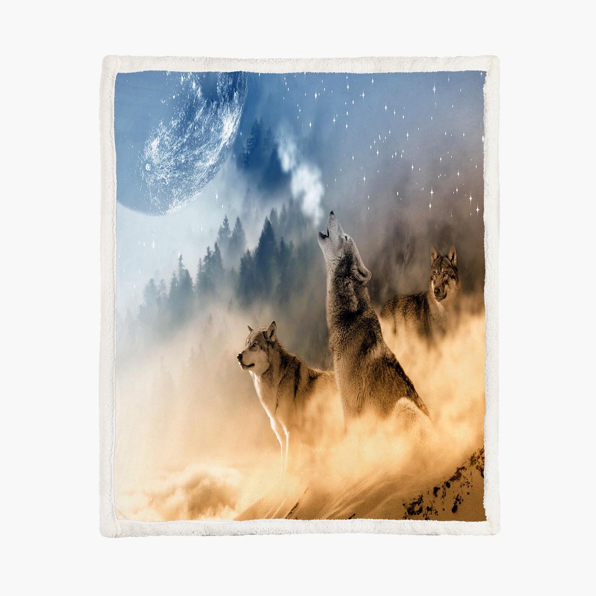 Wolven Fleece Deken 130*150cm Wolf Pack Howl