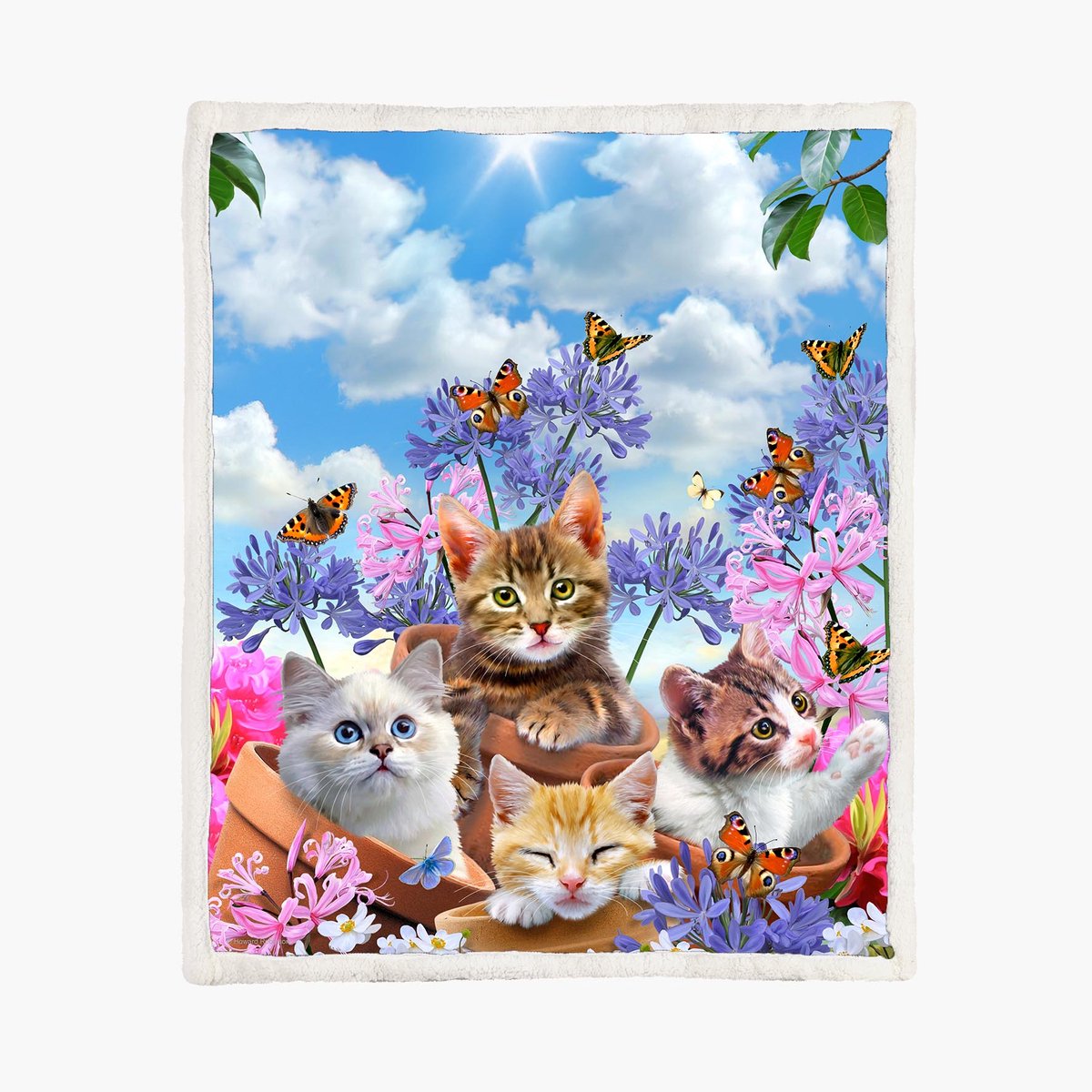 The Coloured House Katten Fleece Deken 150*200cm Garden Wonders Multicolor