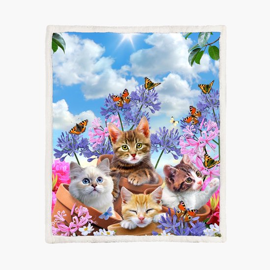 Katten Fleece Deken 150*200cm Garden Wonders