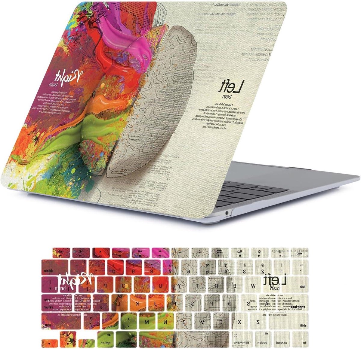 Laptop Beschermhoes - Hardcase Shell - Laptop Bescherming - Uniek Hersenen Design - 15 inch - Transparant
