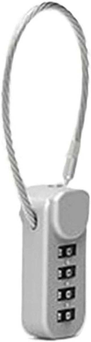 Cijferslot Bagage - Combinatieslot Koffer - Veilig Reizen - Metalen Kabel - 4 Cijfers - Zwart