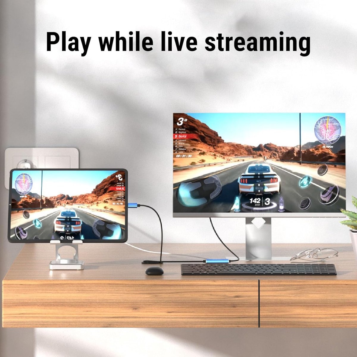 Video Capture Card - HDMI USB C - Live Streaming - 100W PD Snelladen - 4K 30Hz - Grijs thumbnail 3